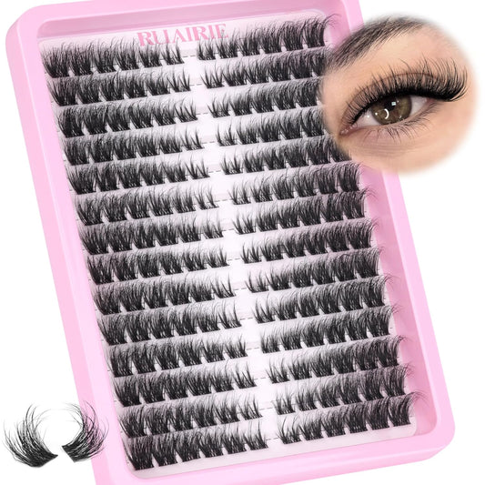 Lash Clusters Volume Eyelash Clusters Eyelash Extensions 168pcs DIY Individual Lashes Extensions 8-16MM Wispy Cluster Lashes by Ruairie