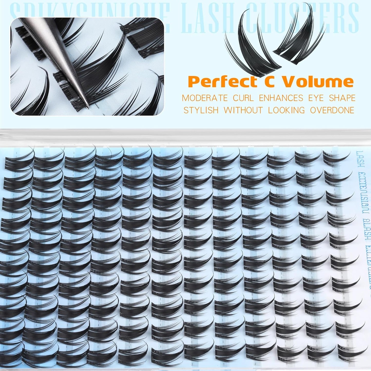 TNFVLONEINS Manga Lash Clusters with Spikes Fairy Eyelash Clusters Anime Cluster Eyelash Extensions Doll-like Individual Lashes Wide Band Eyelash Extension Natural Eye Lash Clusters