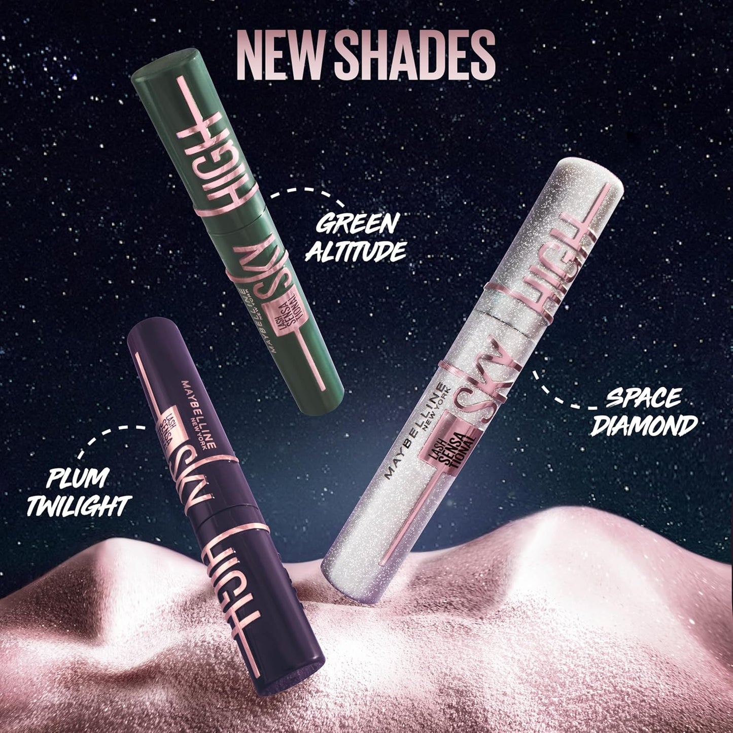 Maybelline Lash Sensational Sky High Washable Mascara, Volumizing, Lengthening, Defining, Curling, Multiplying, Buildable Mascara Make Up Formula, Blue Mist, 1 Count