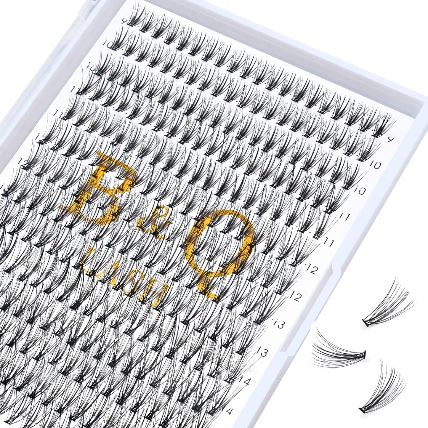 B&Qaugen Individual Lashes 20D-C-9-16mix Cluster Lashes 280 Clusters False Eyelash C D Curl Wispy Lashes Bottom Lashes Diy Lashes at Home（20D-C-9-16 mix）